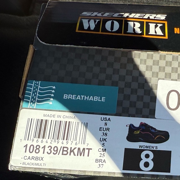SKETCHERS WORK CARBIX COMP SLIP RESIST SAFETY TOE MEMORY FOAM SHOE SIZE 8 - Picture 9 of 9